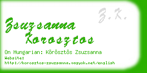 zsuzsanna korosztos business card
