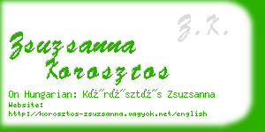 zsuzsanna korosztos business card